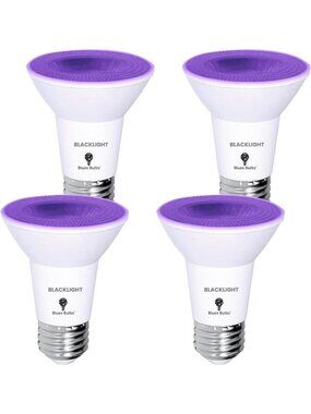 4 Pack PAR20 LED Black Light Bulbs, 10W Equivalent, Glow in the Dark Party